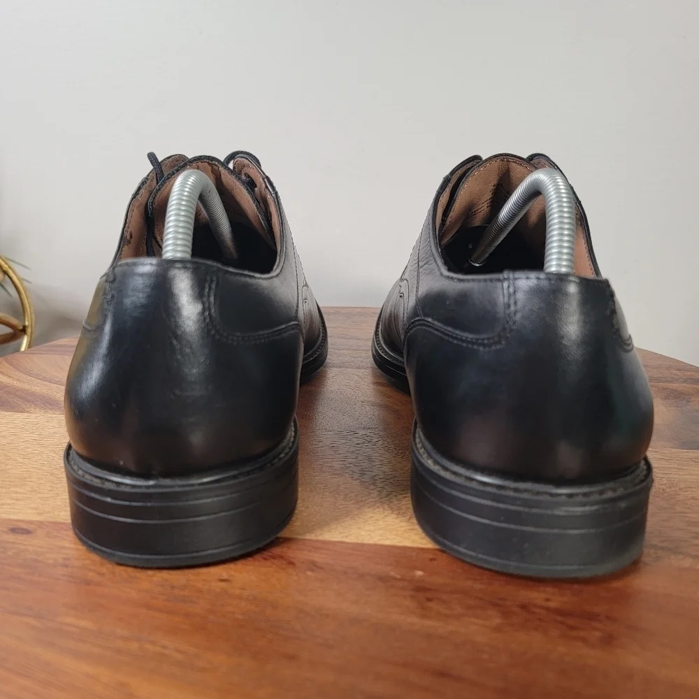 Franco Fortini Gideon Classic Black Leather Dress Shoes Memory Foam Size 11